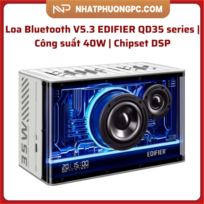Loa EDIFIER QD35 - Âm Thanh Sạch Bluetooth V5.3 Black/White