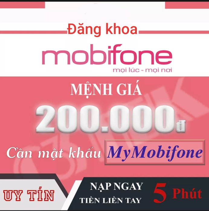 [CẦN OTP] Nạp tiền MOBIFONE 200K - Nạp trực tiếp cần cung cấp OTP