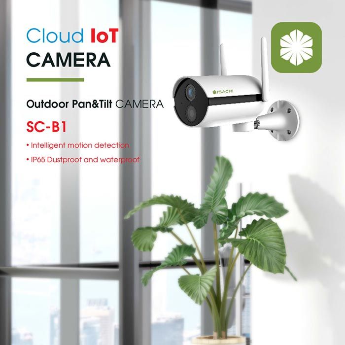 Combo iot Camera ngoài trời ISACHI SC-B1 + Thẻ 32Gb + Hộp Kỹ Thuật - Full VAT - BH 24 Tháng