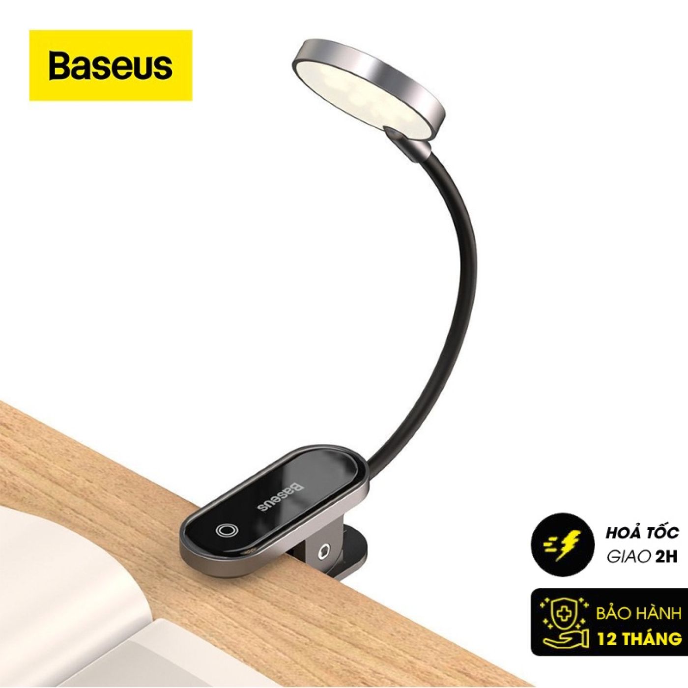 Đèn đọc sách mini, pin sạc tiện dụng Baseus Comfort Reading Mini Clip Lamp ( Dịu mắt, chân kẹp, 3 mứ