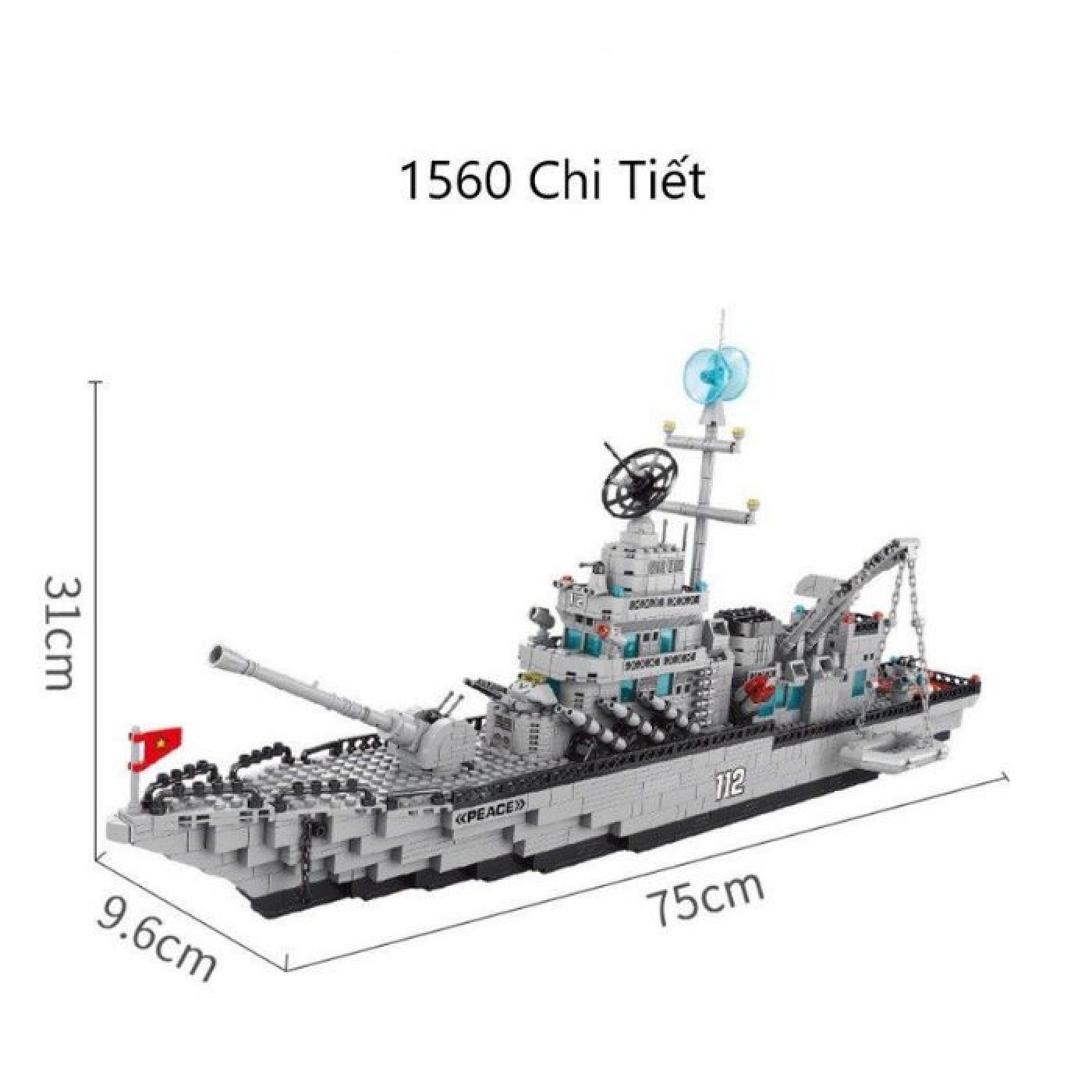 Lego tàu chiến 1560 chi tiết cao cấp giá rẻ, đồ chơi lắp ráp mô hình 6in 1
