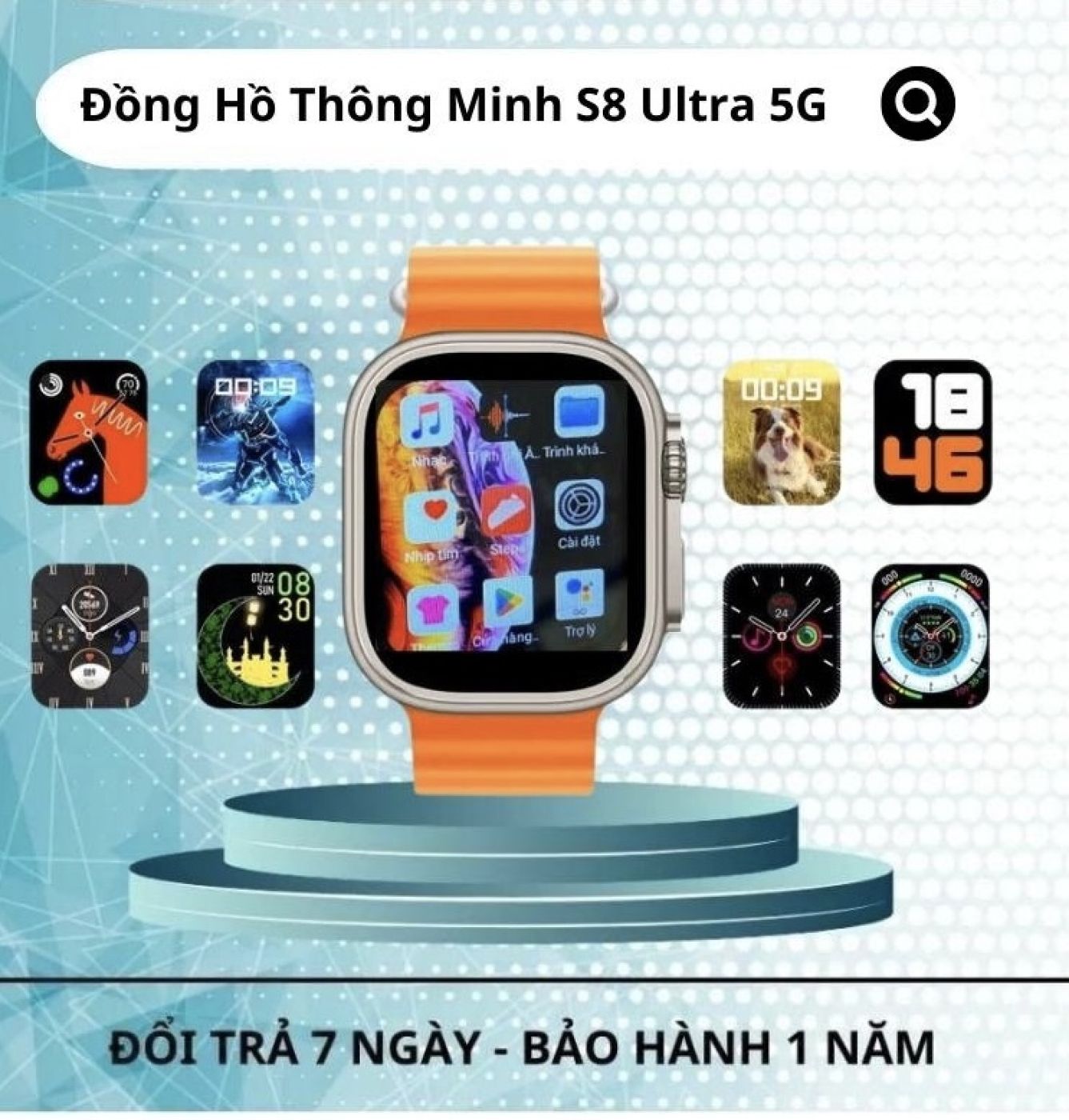 ￼Đồng Hồ Thông Minh S8 Bản Ultra GPS Lắp Sim 4G YouTube Nghe Nhạc, Xem Phim, Chơi Game