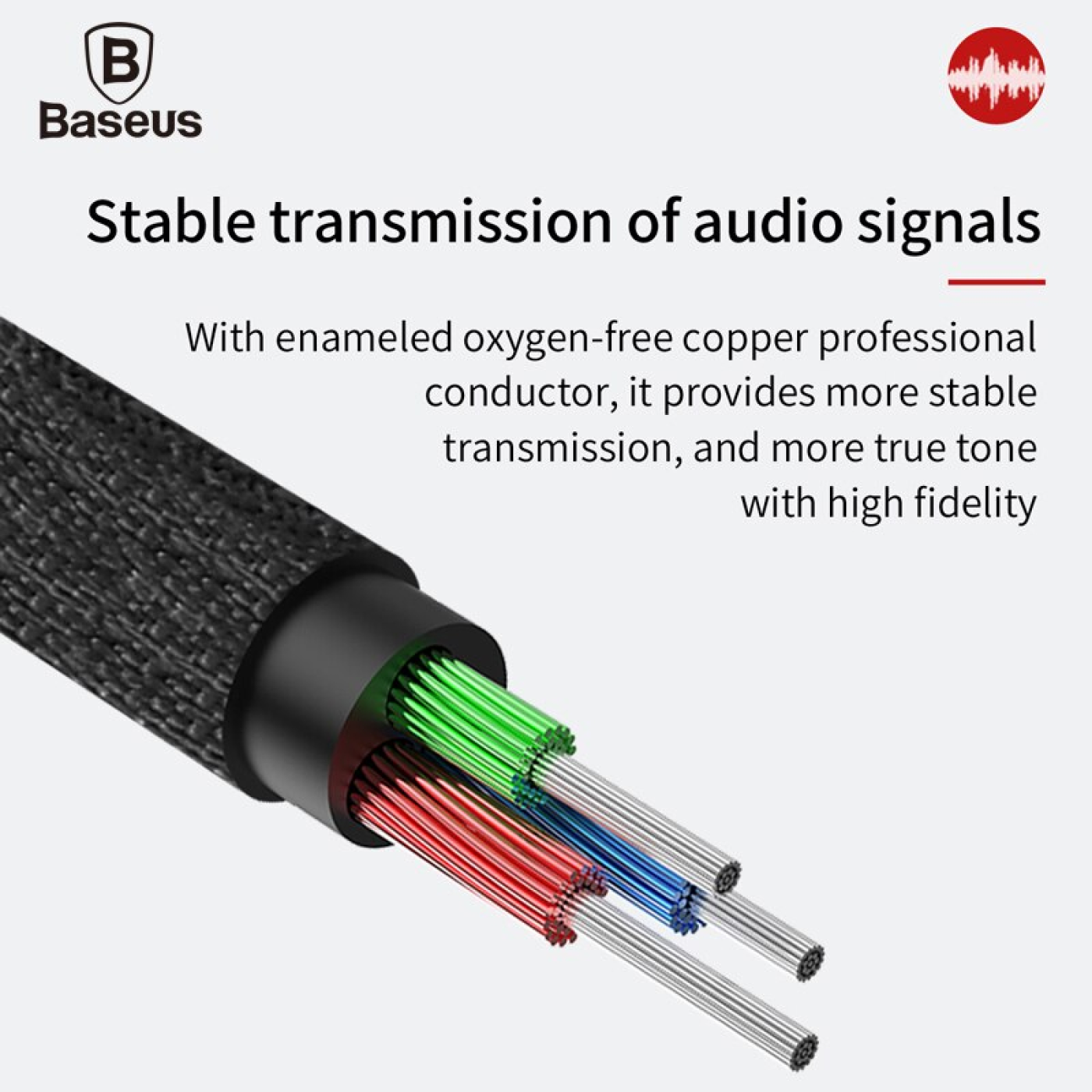 Dây cáp âm thanh chất lượng cao AUX Audio 3.5 Baseus M30