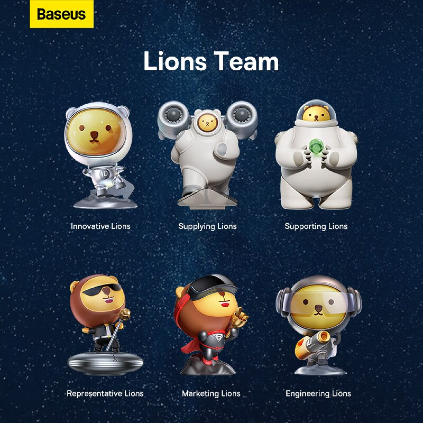 Mô hình Linh Vật Sư Tử Baseus Mascot Lion ( LUCKY BOX RANDOM )