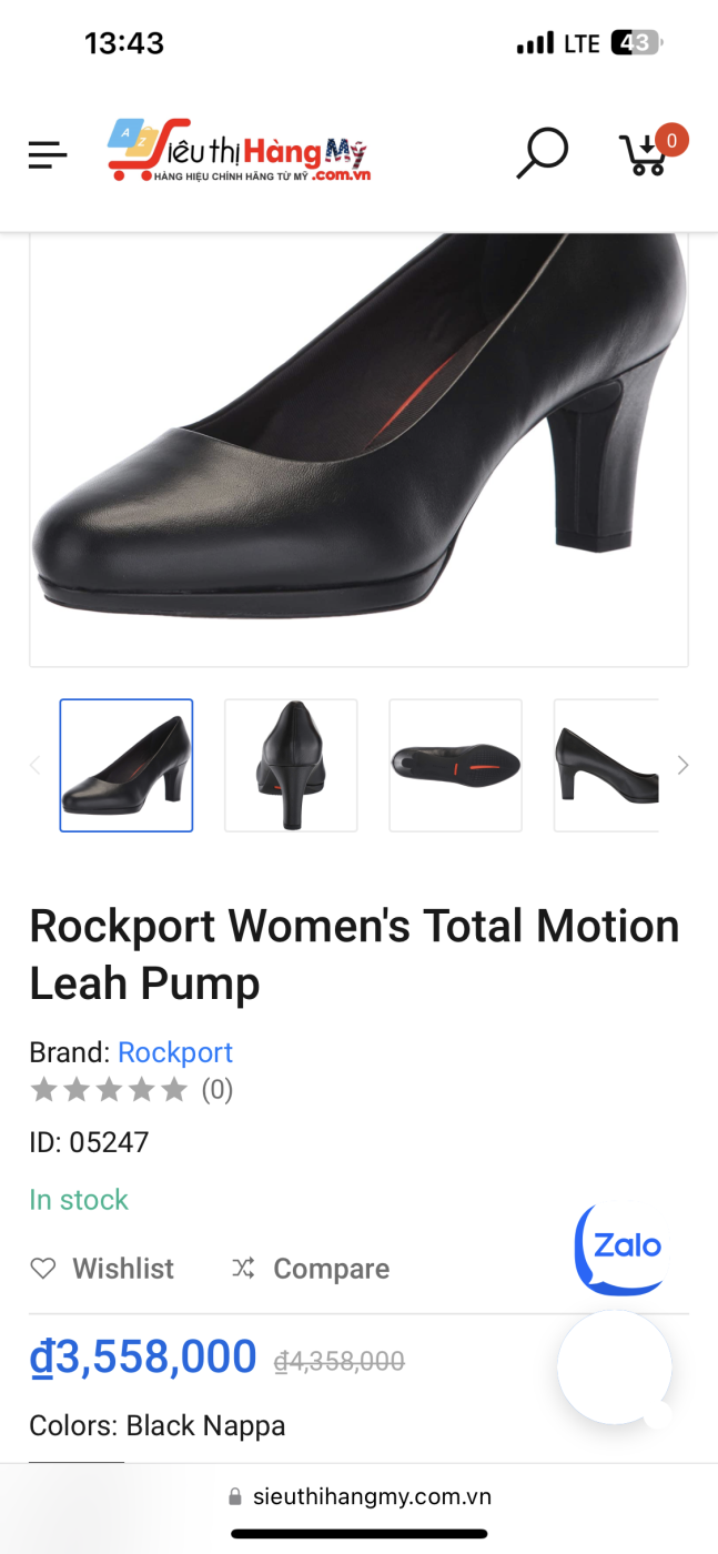 Giày cao gót Rockport xuất Mỹ