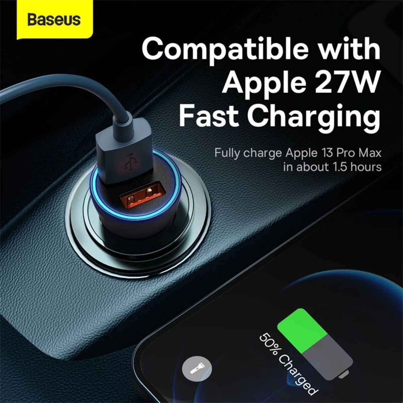 Baseus Golden Contactor Max Dual Fast Charger Car Charger 60W