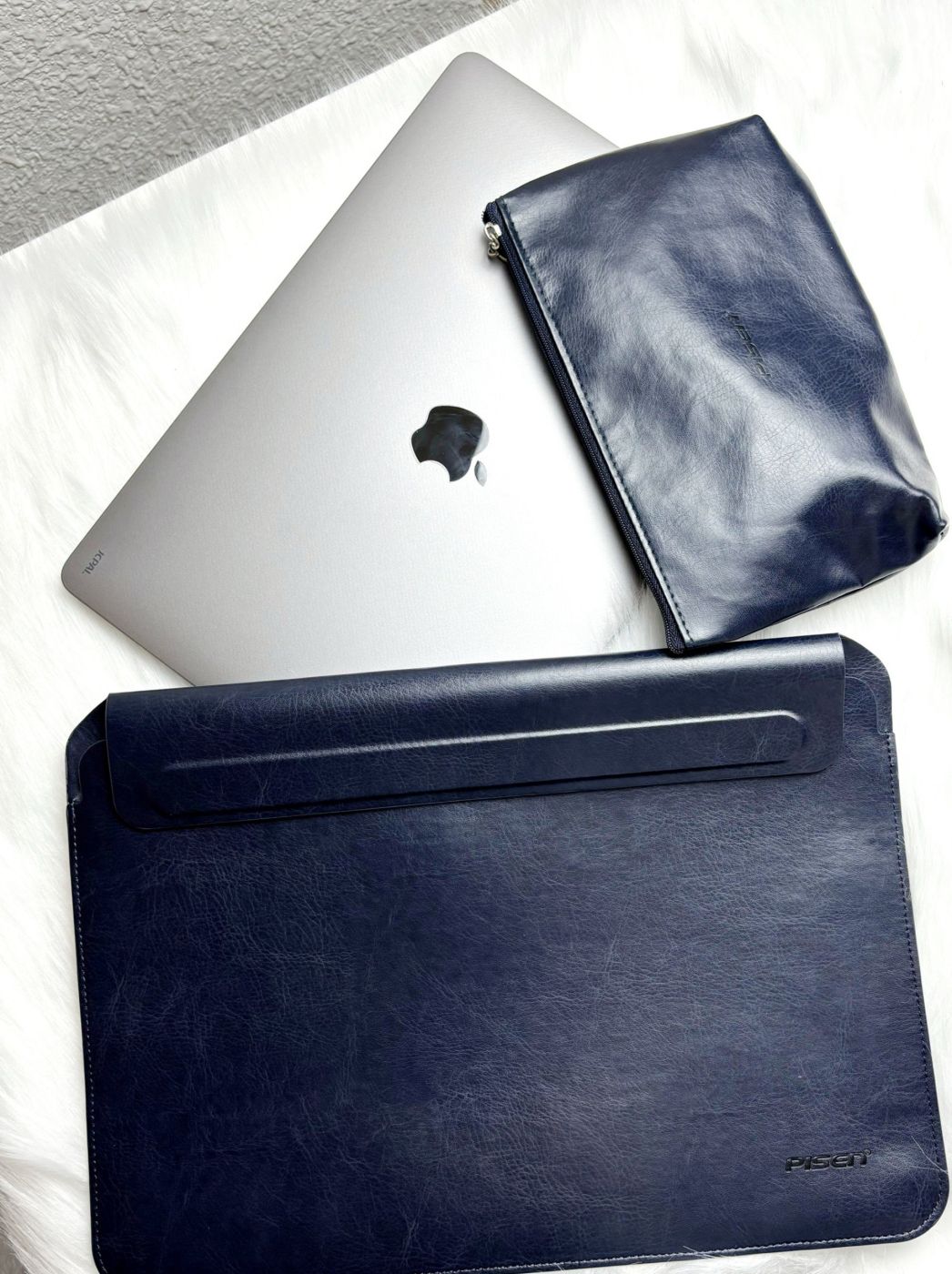 Túi da cao cấp đựng Macbook / Laptop 14 inch hãng PISEN 020263