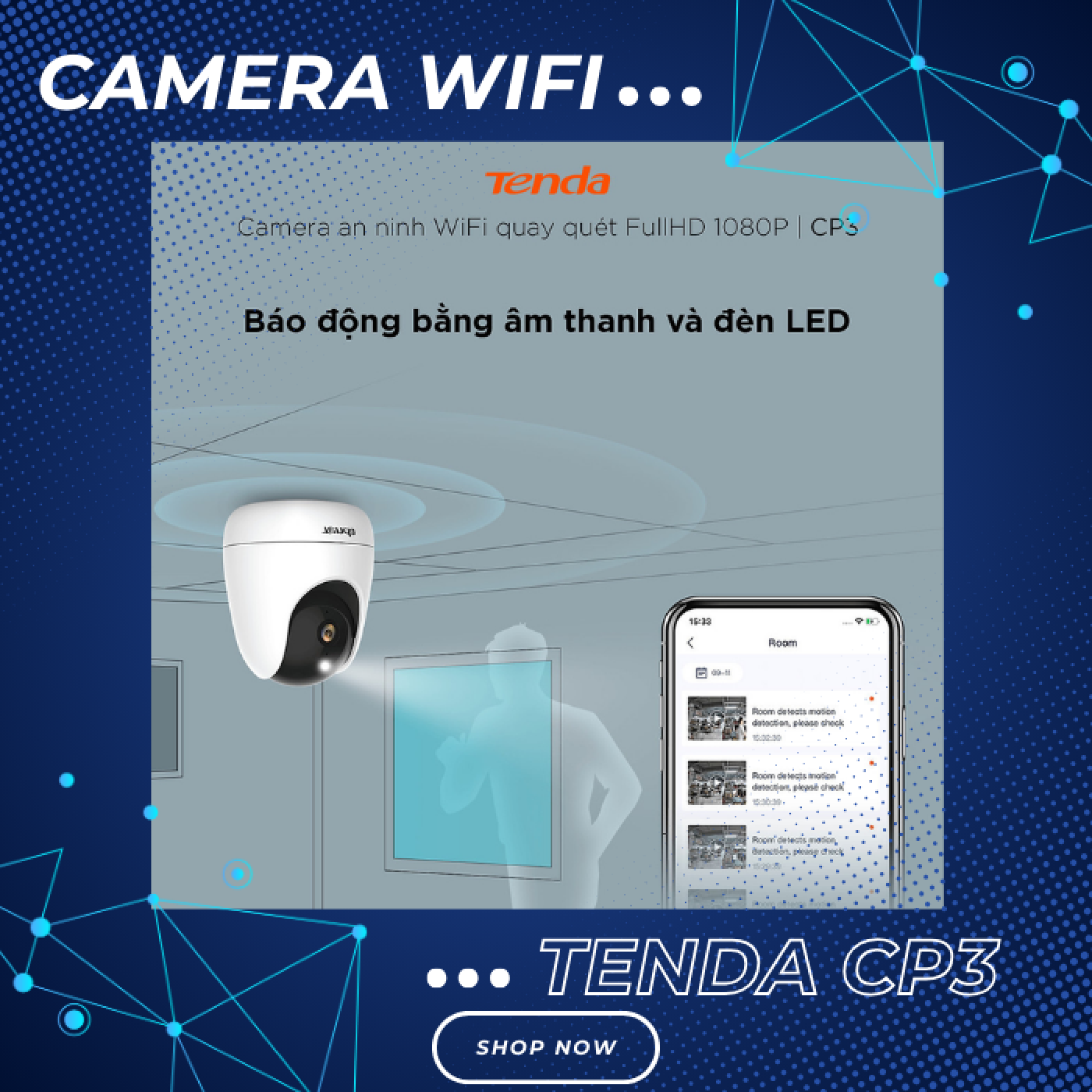 Camera wifi quay quét 360 Tenda CP3