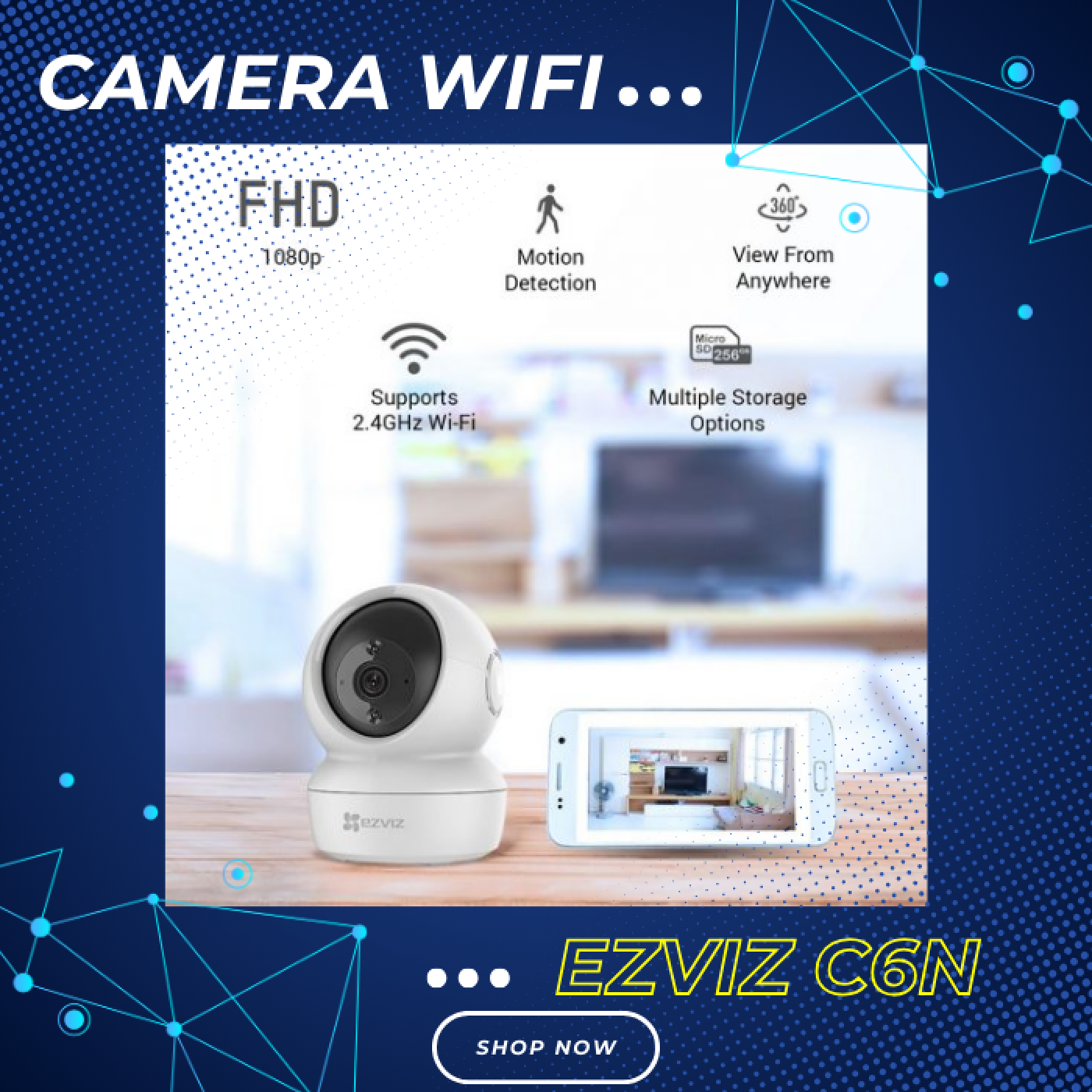 Camera wifi Ezviz C6N 2MP (Hàng chính hãng)