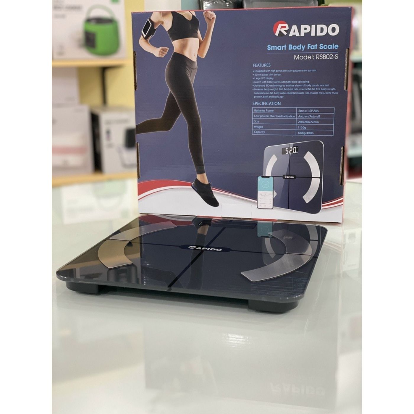 ￼Cân sức khỏe điện tử thông minh Rapido RSB02-S kết nối Bluetooth