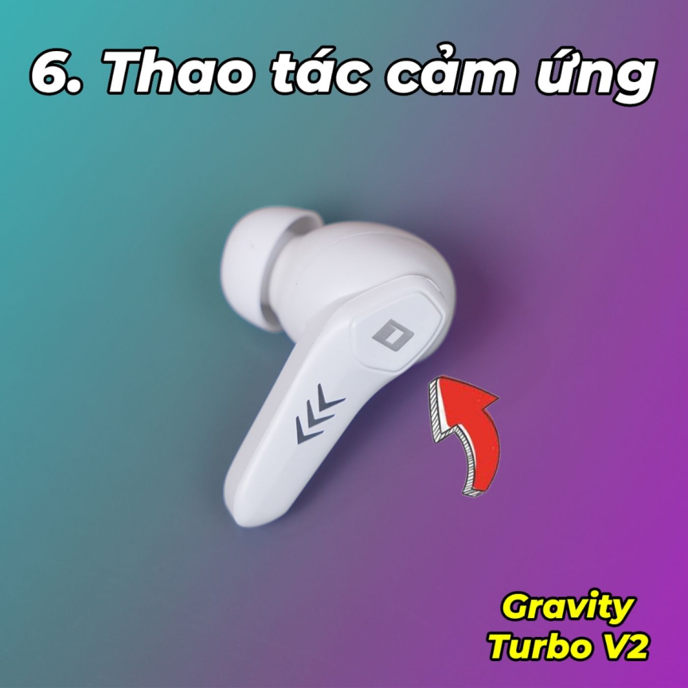 Tai Nghe Gravity Turbo V2 - Game Mode 50MS, Bass Mạnh, Pin Trâu, Chống Nước IPX4, Gaming