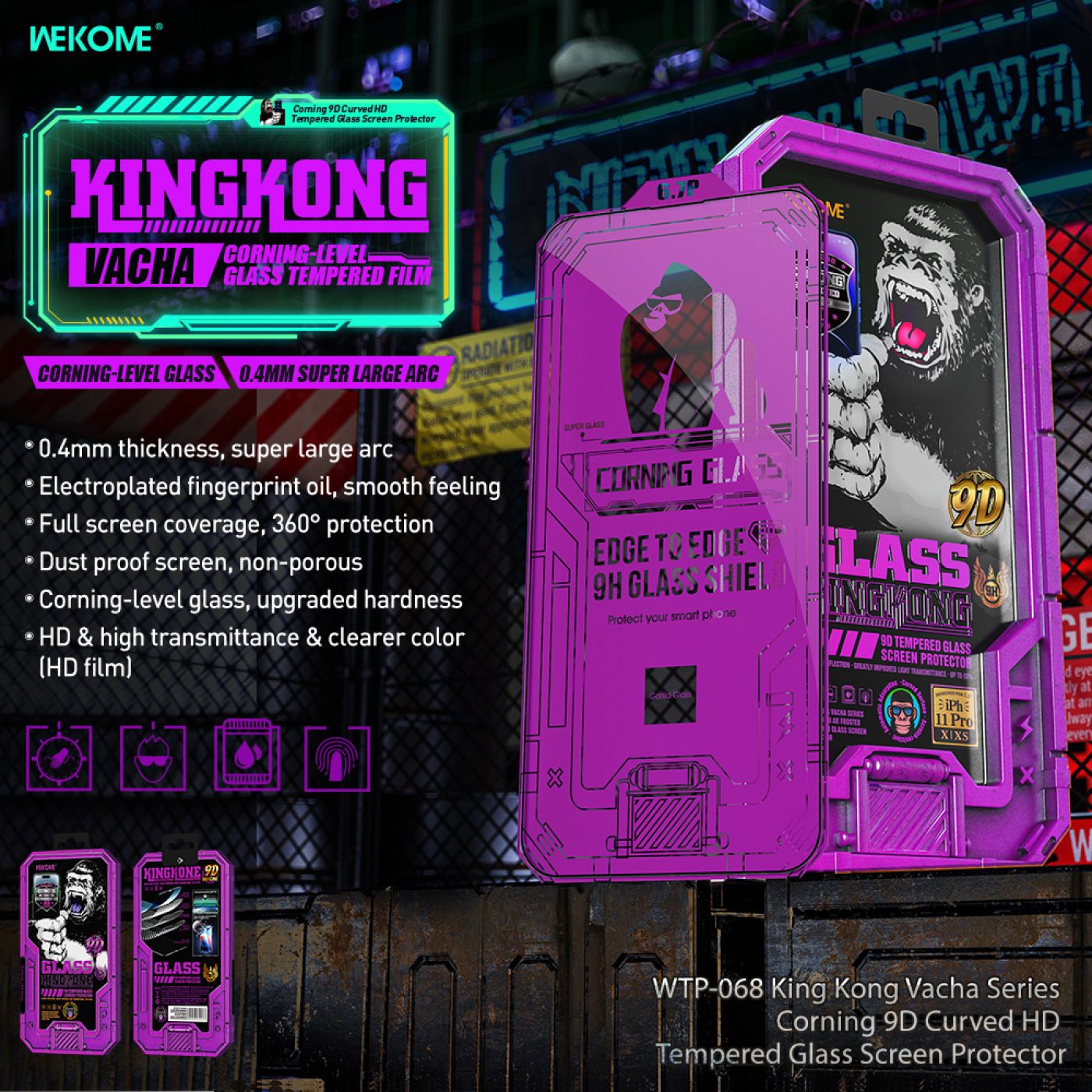 Kính Cường Lực KingKong WEKOME HD Screen Protector WTP-068