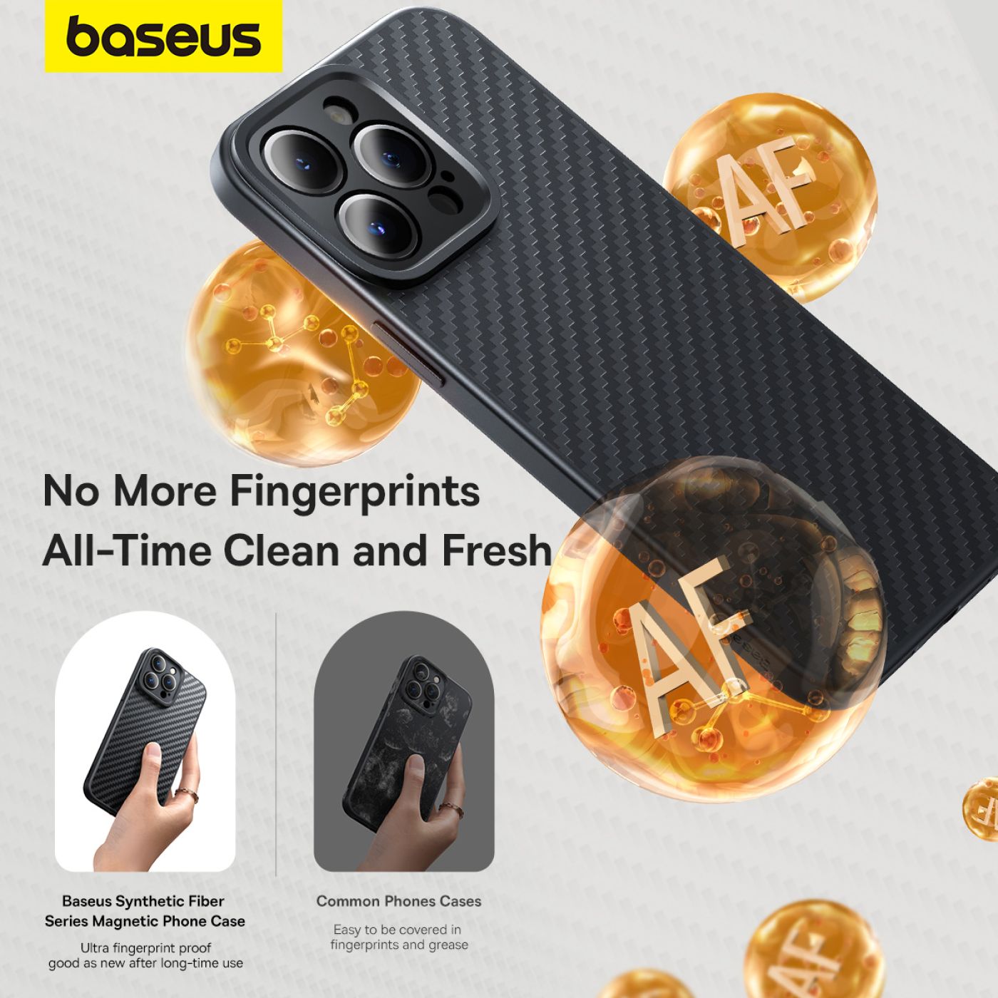 Ốp Lưng Nam Châm Chống Bám Bẩn Baseus Synthetic Fiber Series Magnetic Phone Case for iP 15