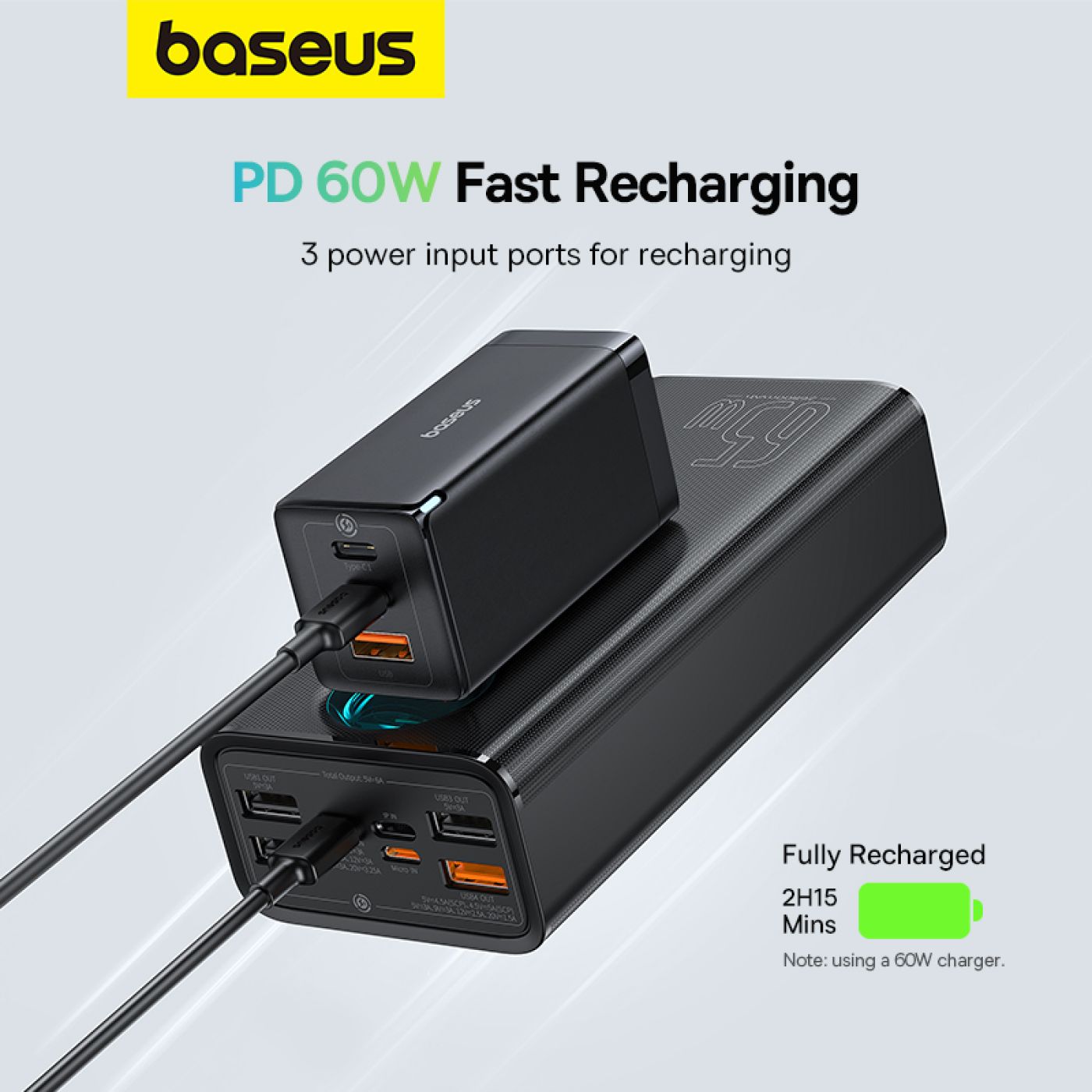 Pin Sạc Dự Phòng OS-Baseus Amblight Digital Display Fast Charge Power Bank 26800mAh