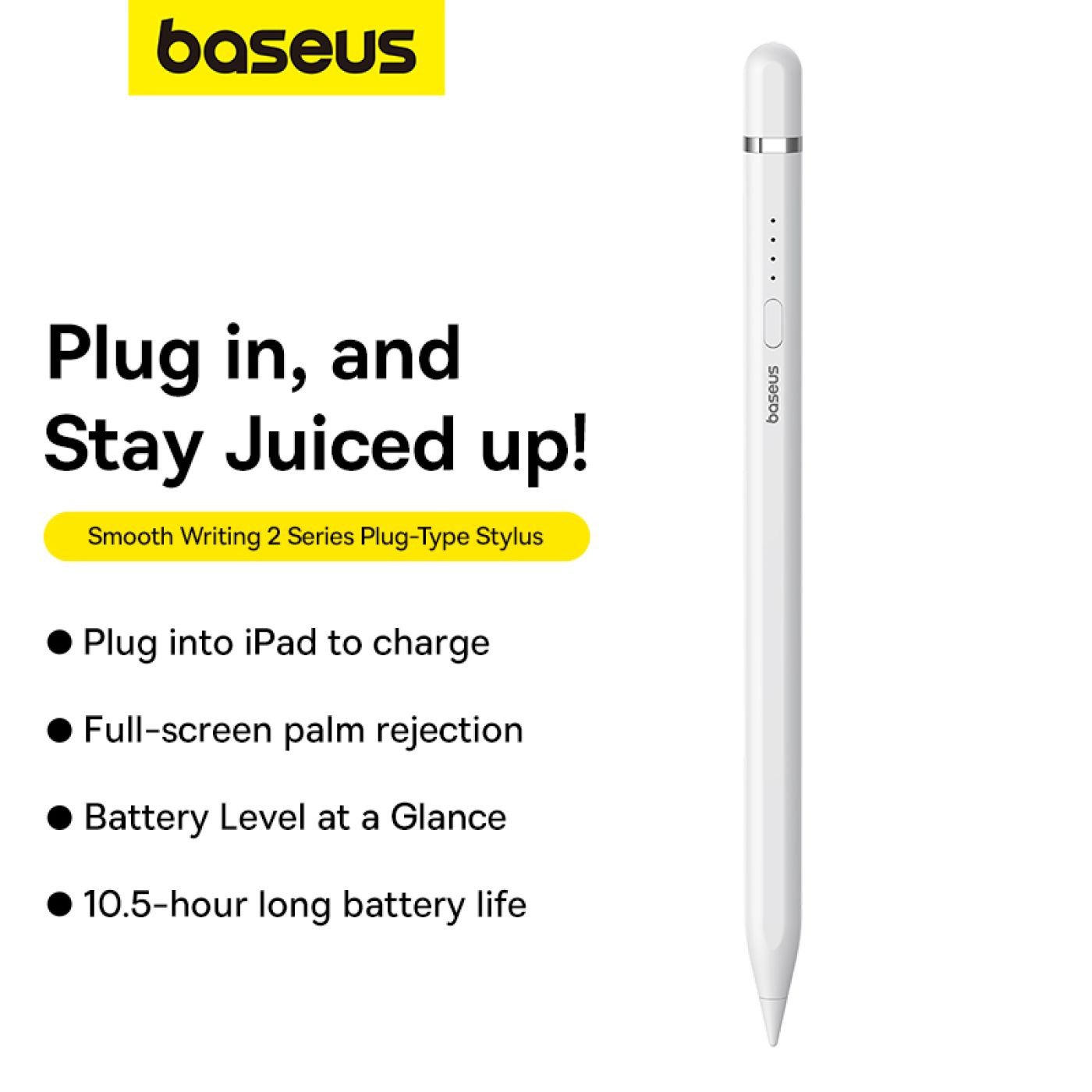 Bút Cảm Ứng Baseus Baseus Smooth Writing 2 Series Plug-Type Stylus (Kèm cáp sạc)