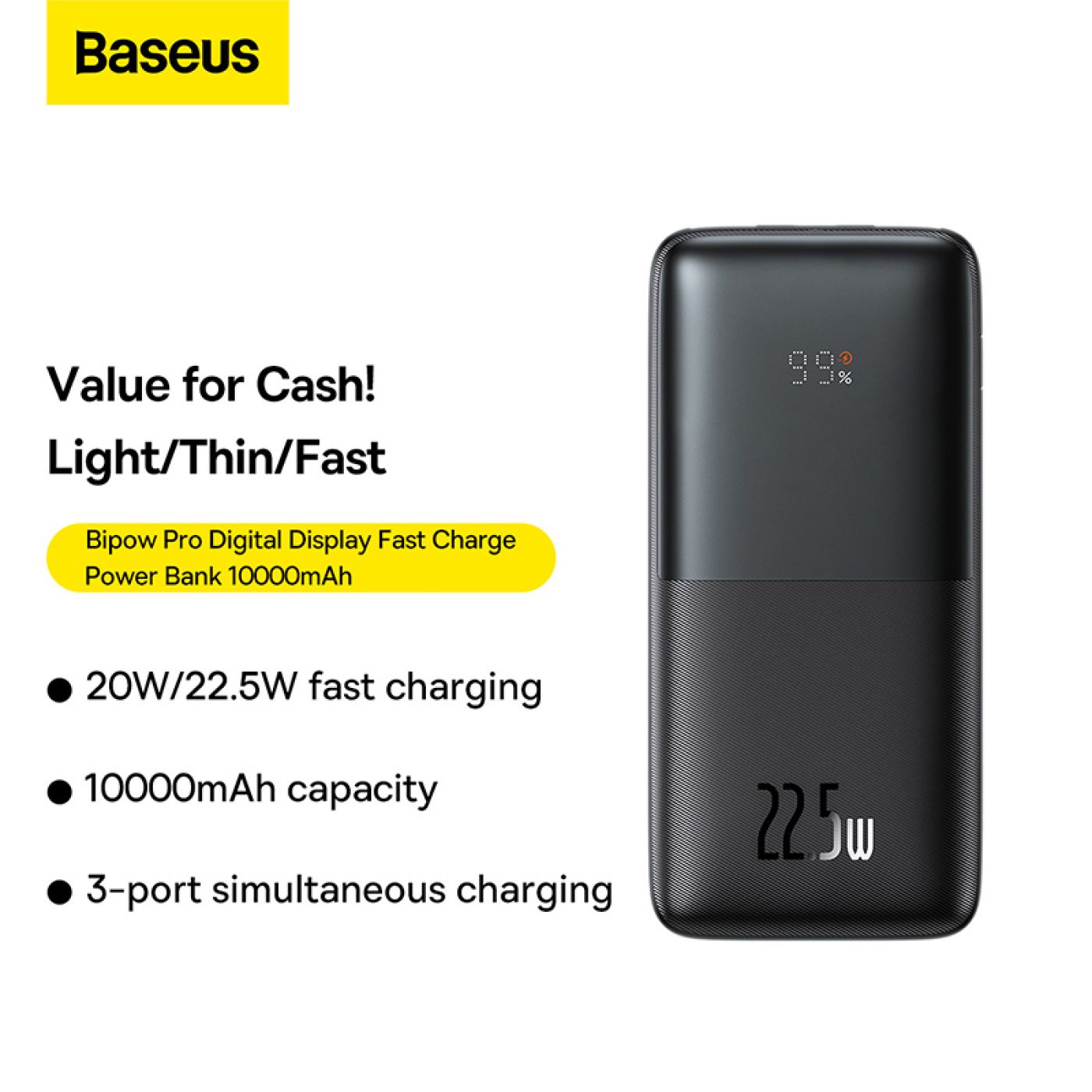 Pin sạc dự phòng Baseus Bipow Pro Digital Display Fast Charge Power Bank 22.5W