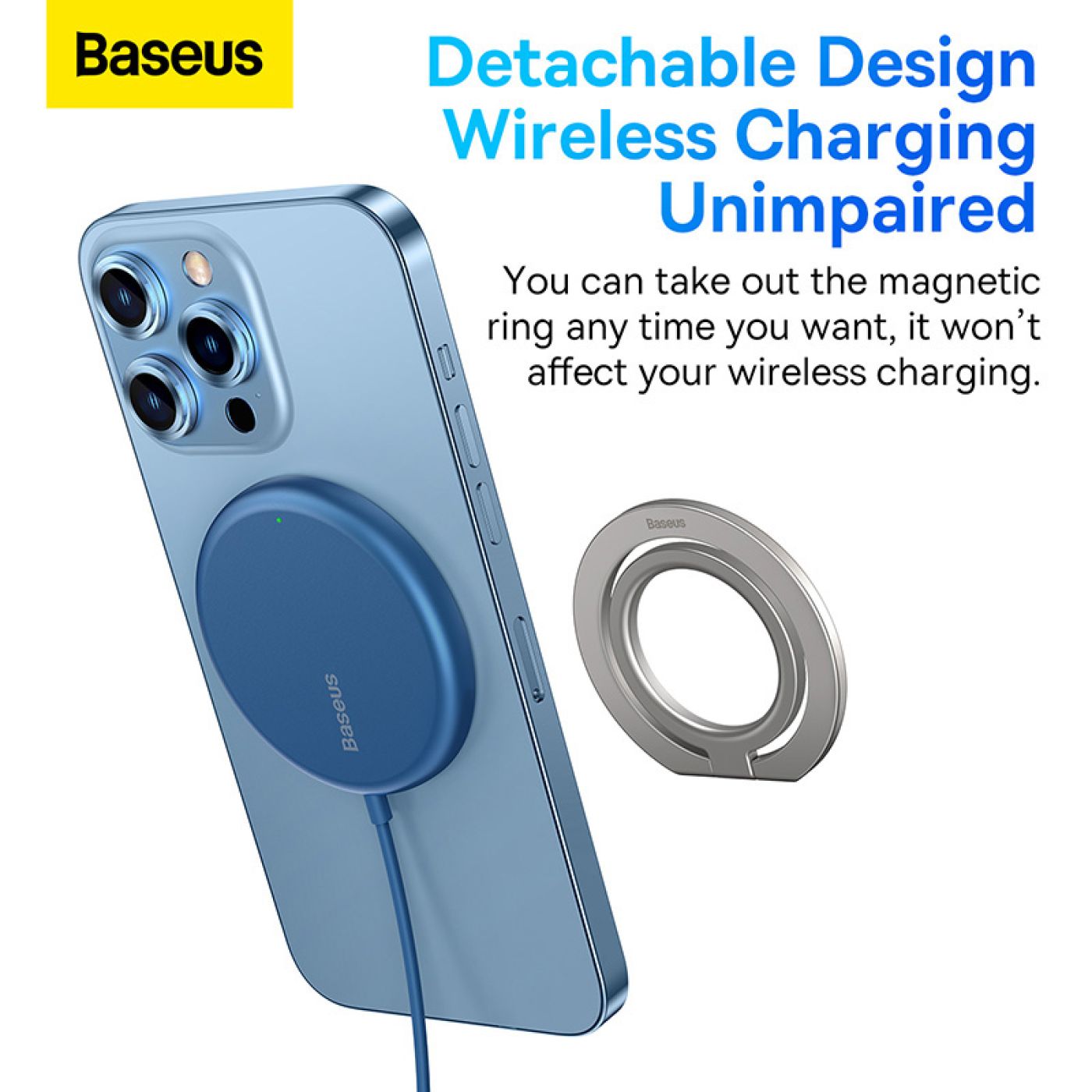 Giá Đỡ Vòng Kim Loại Có Thể Gập Lại MagSafe Baseus Halo Series Foldable Metal Ring Stand Cho iPhone