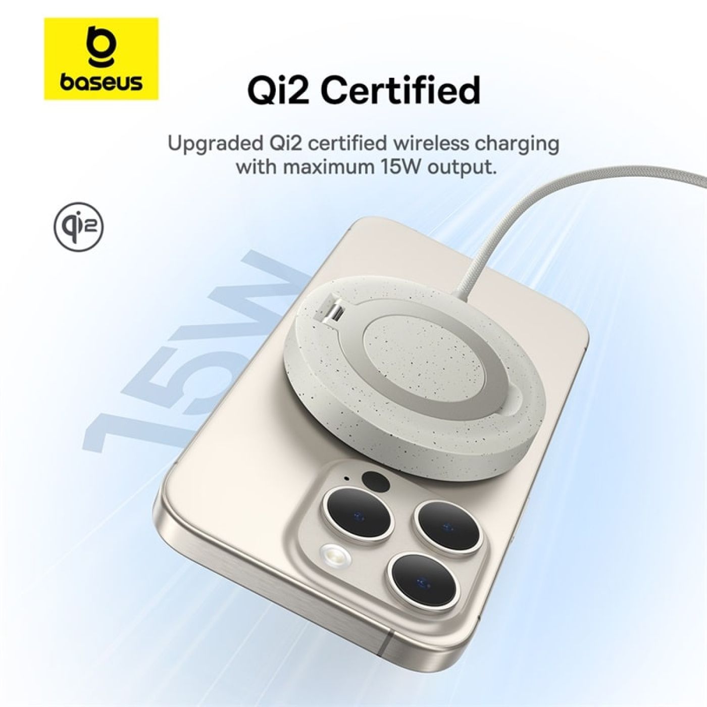 Đế Sạc Không Dây Baseus Simple Mini4 Magnetic Wireless Charging Stand Qi2 15W Universal