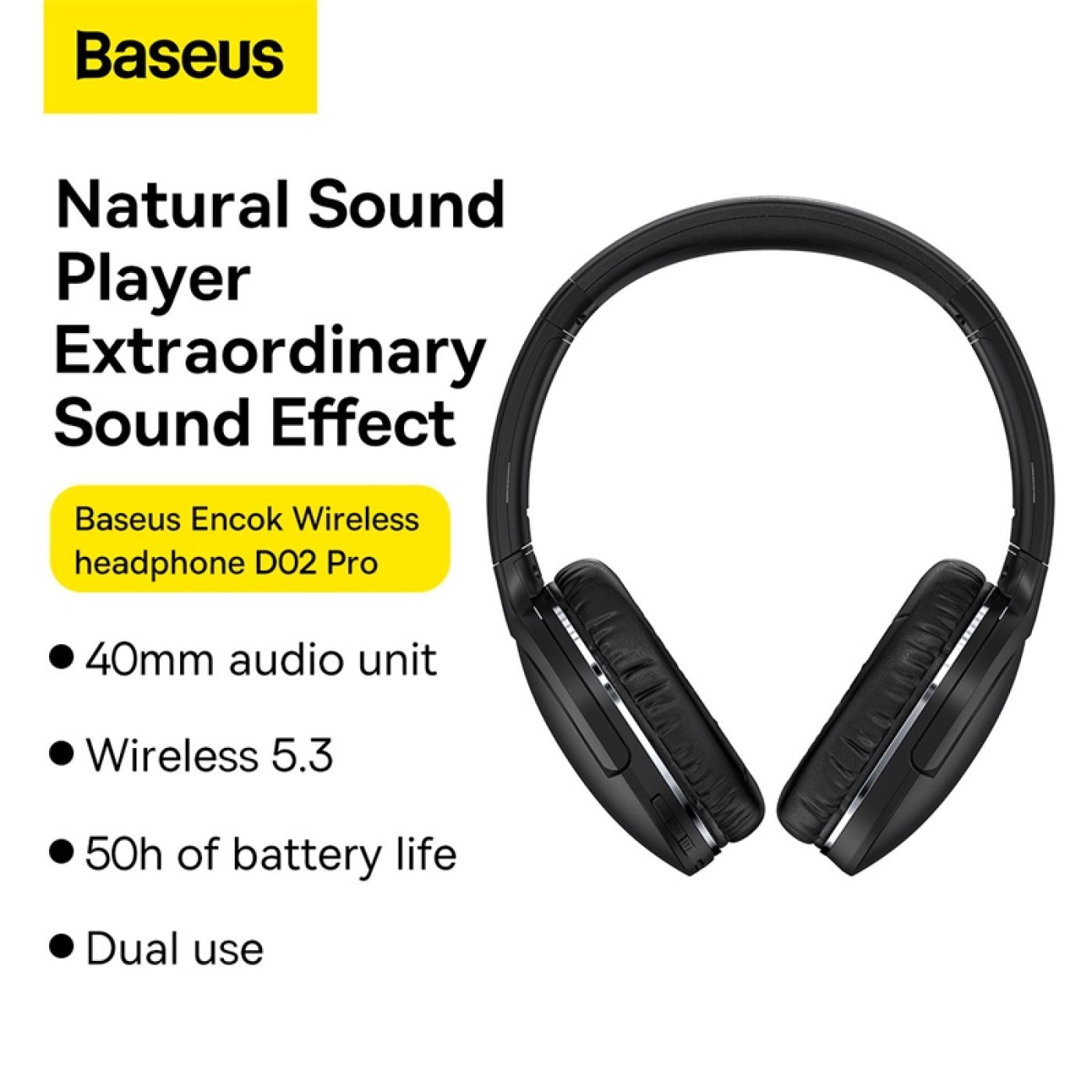 Tai nghe chụp tai không dây cao cấp Baseus Encok D02 Pro Stereo