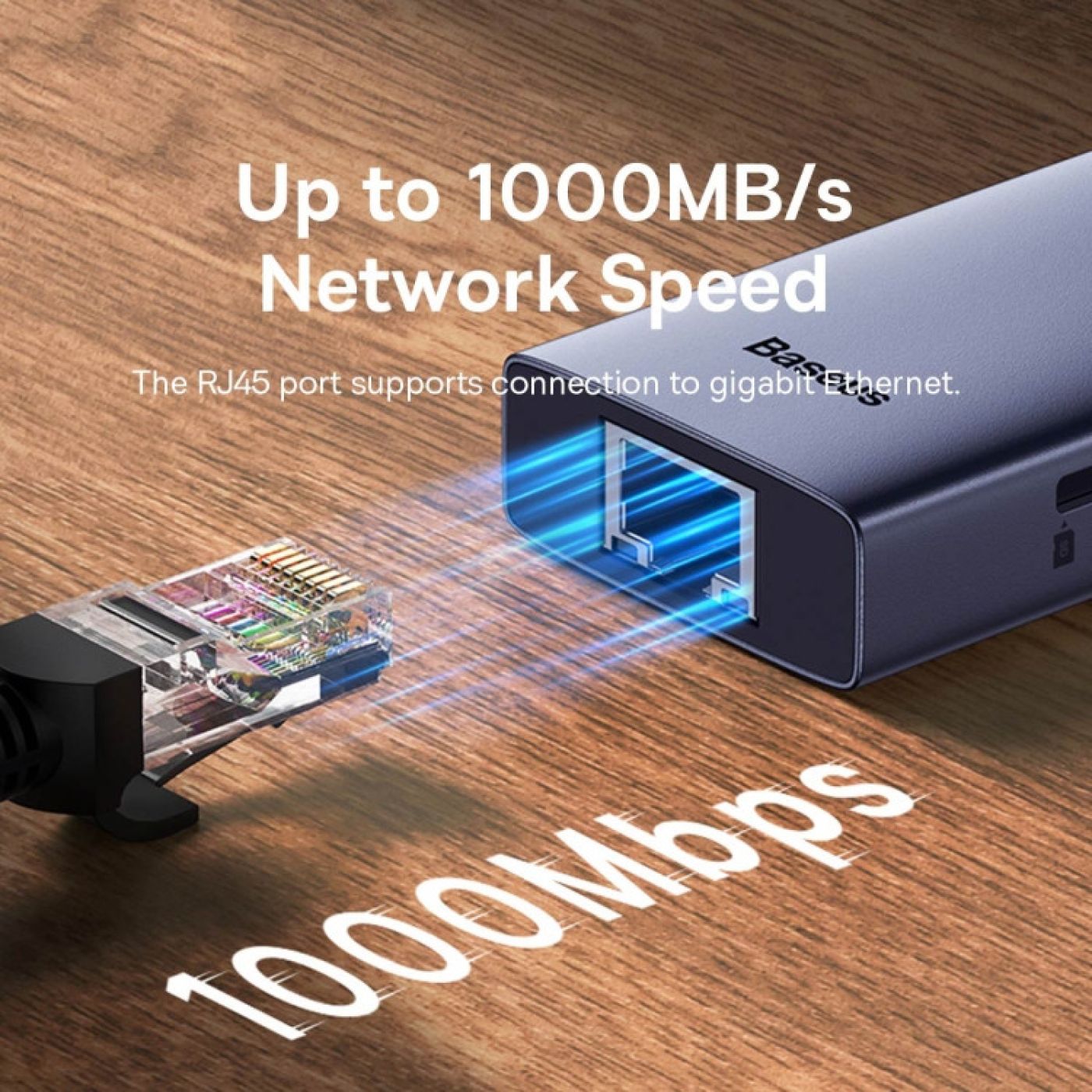 Hub BASEUS 4 Cổng Ultrajoy SERIES (USBA TO USB3.0*3+RJ45*1)