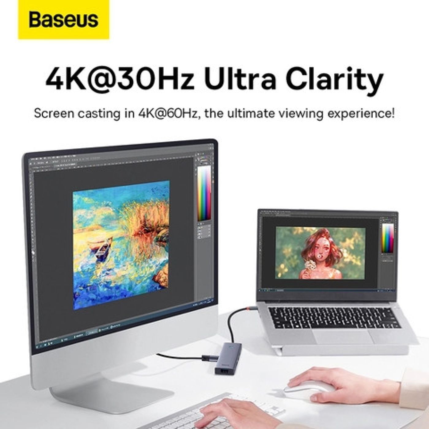 Hub BASEUS 4 Cổng Ultrajoy Series (TYPE-C TO USB3.0*3+RJ45*1)