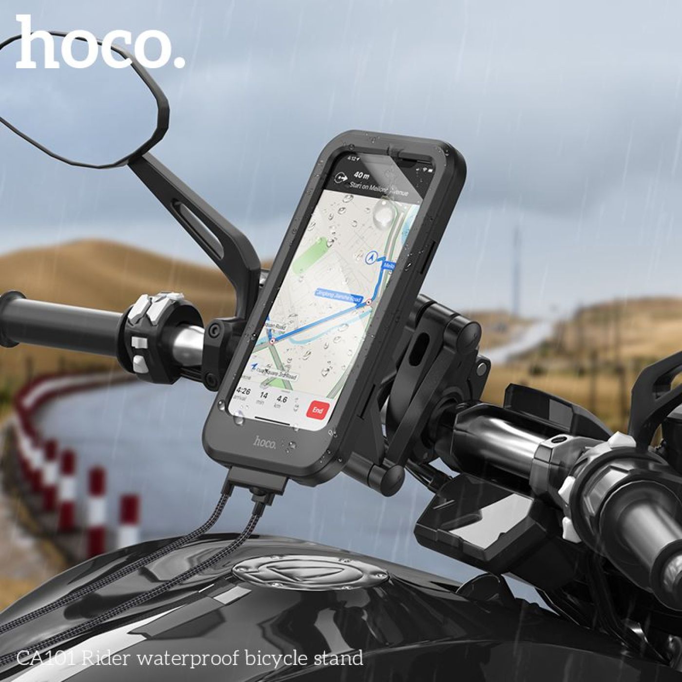 Giá đỡ điện thoại xe máy xe đạp, chống nước cảm ứng Hoco CA101