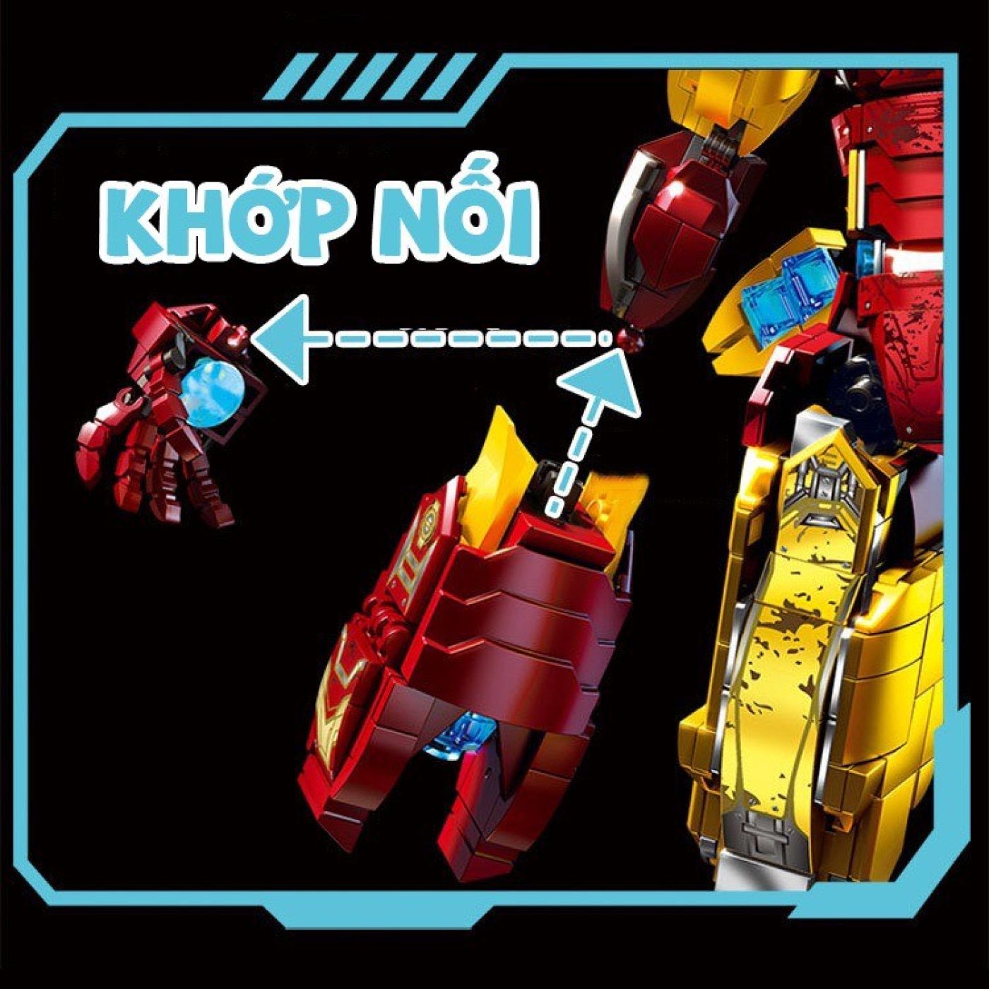 Đồ Chơi Lắp Ráp Kiểu Lego Mô Hình Iron Man MK85 Robot Trong Avenger 76101 Với 1586 PCS cao 38.5cm