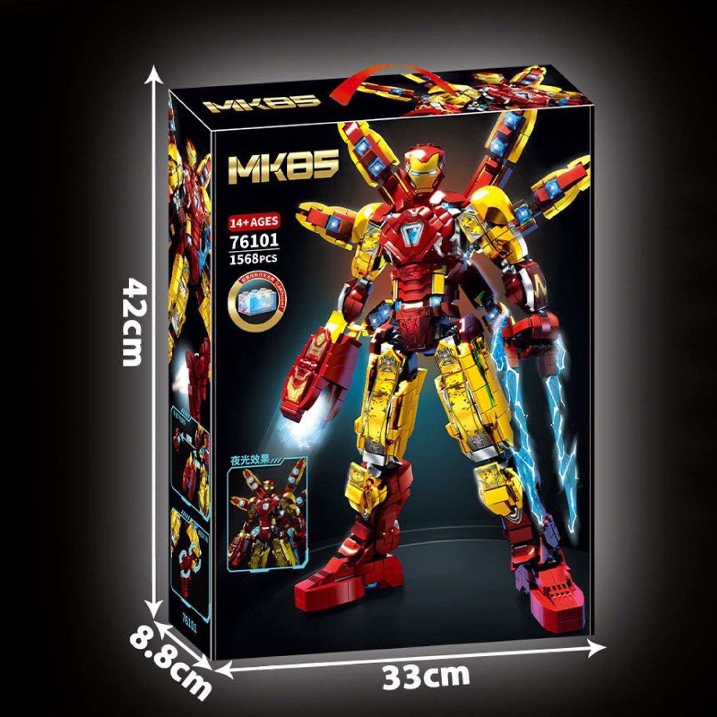 Đồ Chơi Lắp Ráp Kiểu Lego Mô Hình Iron Man MK85 Robot Trong Avenger 76101 Với 1586 PCS cao 38.5cm