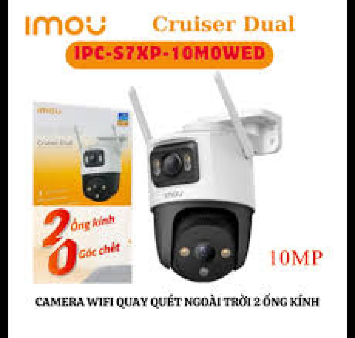 Combo Camera ngoài trời 2 mắt IMOU Cruiser Dual 10MP - S7XP-10M0WED + Thẻ nhớ 64G