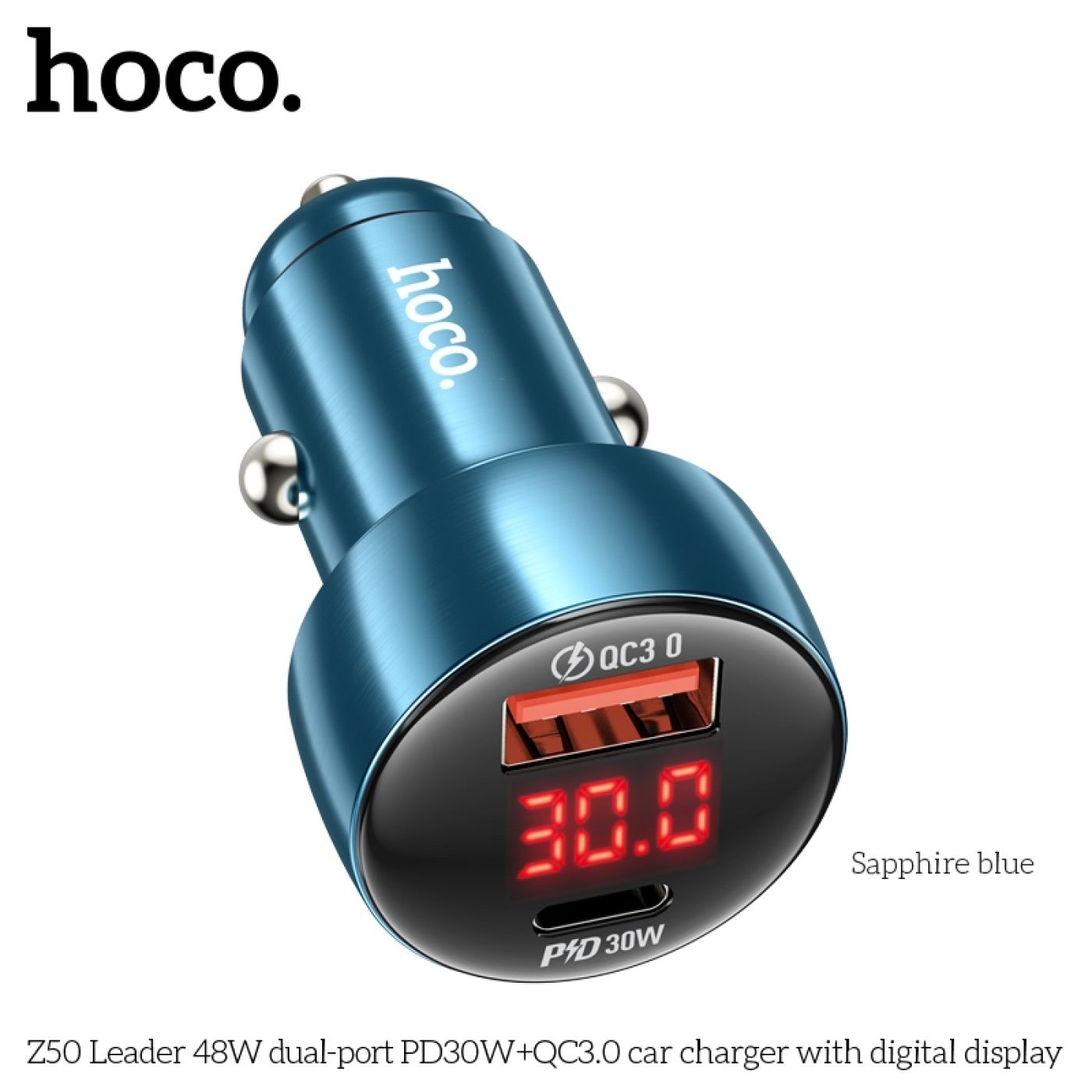 Tẩu Sạc nhanh cho Xe Hơi Z50 (48W Hai Cổng - PD30W+QC3.0)