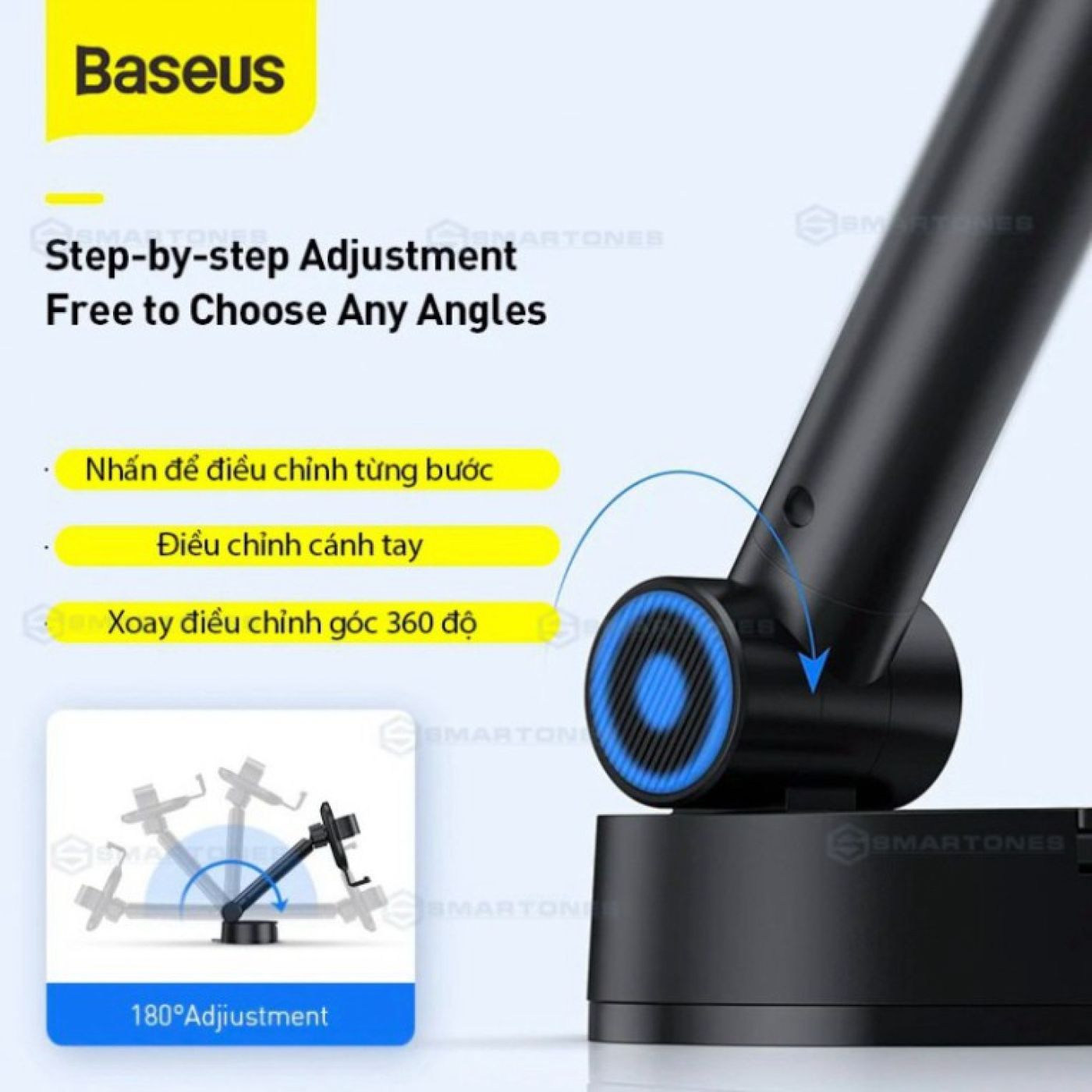 Bộ giá đỡ kẹp điện thoại trên ô tô Baseus Simplism Gravity , hỗ trợ điện thoại từ 4.7-6.5 inch thiết
