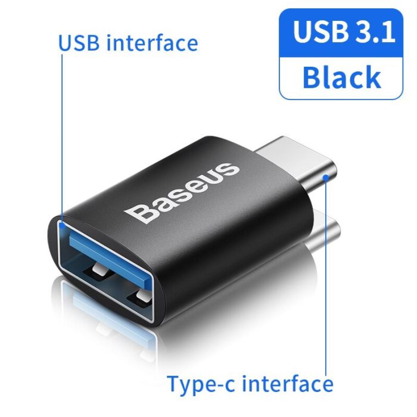 Đầu chuyển OTG USB to Type C3.1 tốc độ cao 10Gbps Baseus Ingenuity Series Mini OTG Gen2